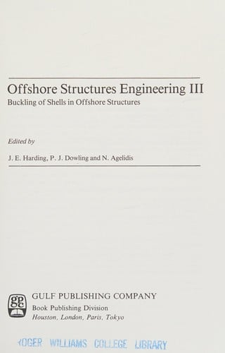 Offshore structures engineering III