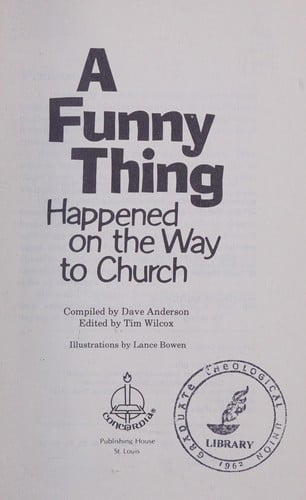 A Funny thing happened on the way to church