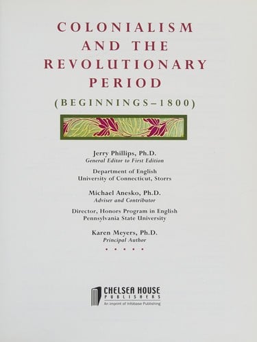 Colonialism and the revolutionary period (beginnings-1800)