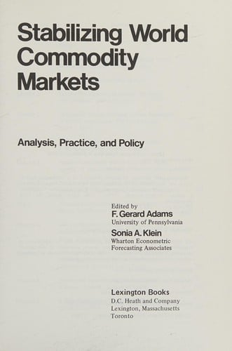 Stabilizing world commodity markets