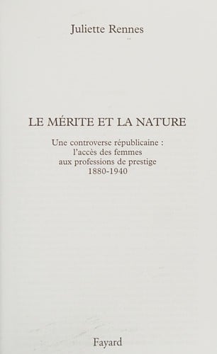 Le mérite et la nature