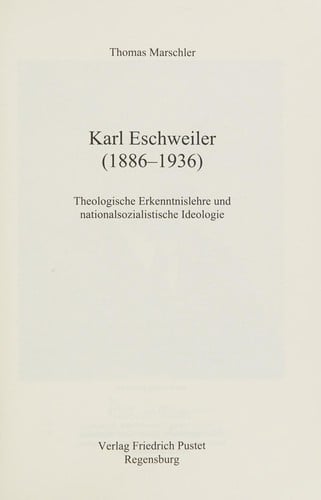 Karl Eschweiler (1886-1936)
