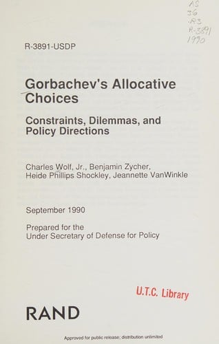 Gorbachev's allocative choices