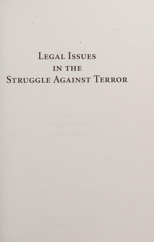 Legal issues in the struggle against terror