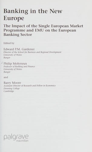 Banking in the new Europe