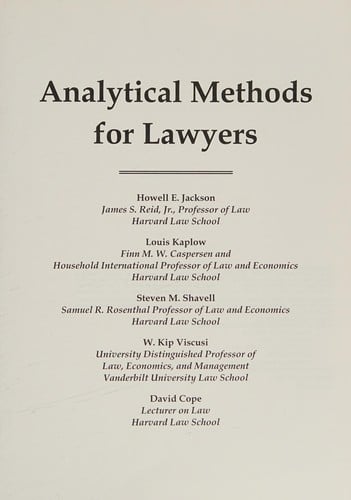 Analytical methods for lawyers