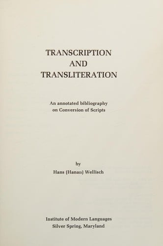 Transcription and transliteration