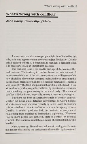What's wrong with conflict
