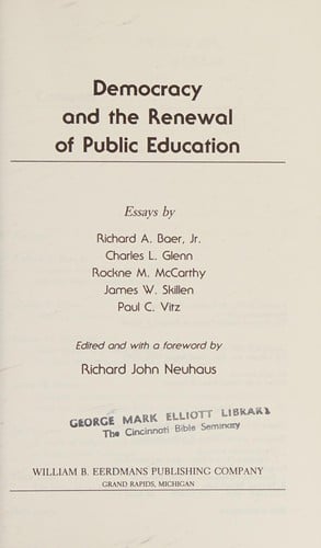 Democracy and the renewal of public education
