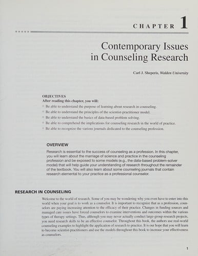 Counseling research