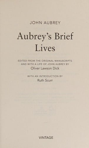 Aubrey's brief lives