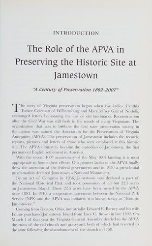 Remembering Jamestown, Virginia