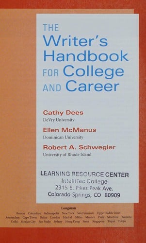 The writer's handbook for college and career