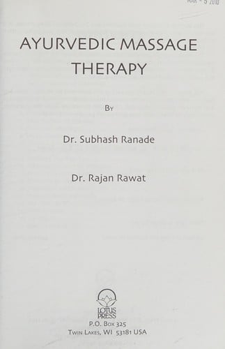 Ayurvedic massage therapy