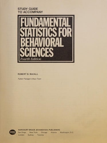 Study guide to accompany Fundamental statistics for behavioral sciences