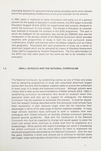 Rural Schools Curriculum Enhancement National Evaluation (SCENE) Project