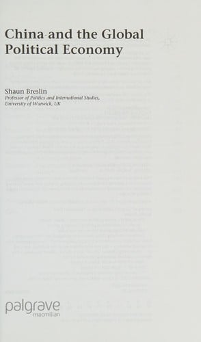 CHINA AND THE GLOBAL POLITICAL ECONOMY