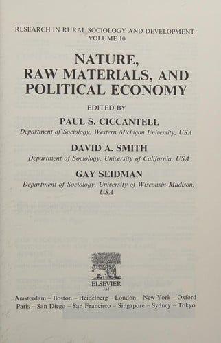Nature, raw materials, and political economy