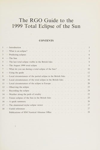 The RGO guide to the 1999 total eclipse of the sun