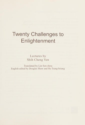 Twenty challenges to enlightenment