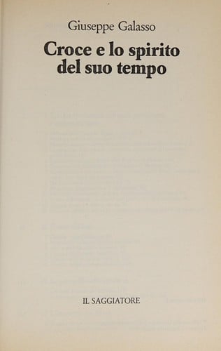 Croce e lo spirito del suo tempo