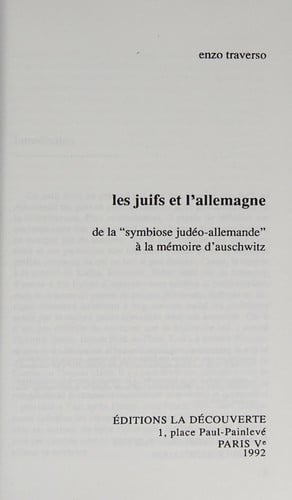 Les juifs et l'Allemagne