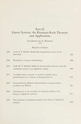 Collected papers (of) Oscar Zariski