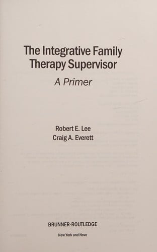 The integrative family therapy supervisor