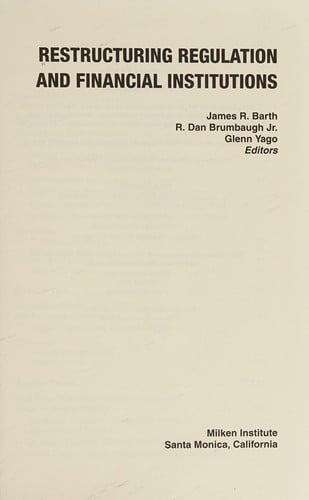 Restructuring regulation and financial institutions