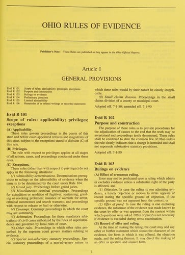 Ohio rules of evidence handbook