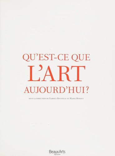 Qu'est-ce que l'art aujourd'hui?