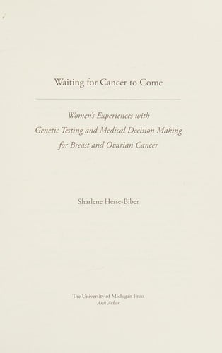 Waiting for cancer to come
