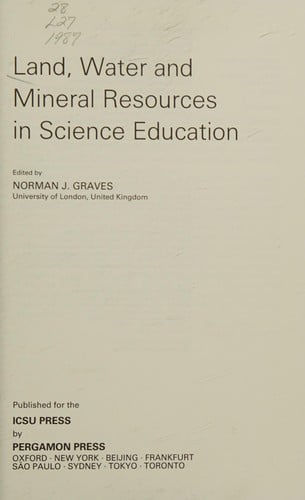 Land, water, and mineral resources in science education
