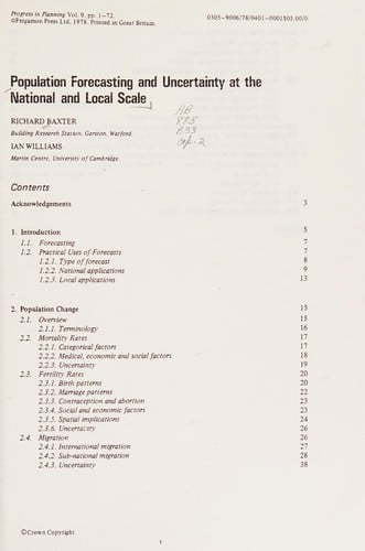 Population forecasting and uncertainty at the national and local scale
