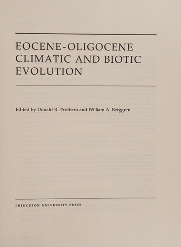 Eocene-Oligocene Climatic and Biotic Evolution
