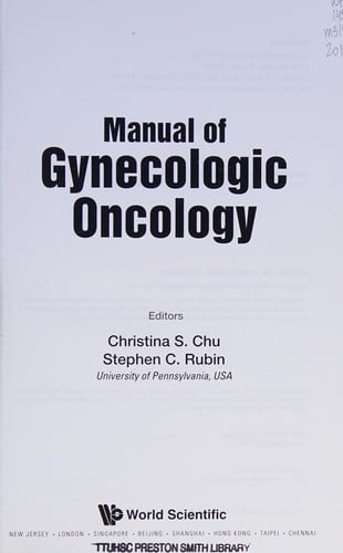 Manual of gynecologic oncology