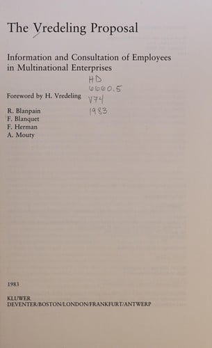 The Vredeling proposal