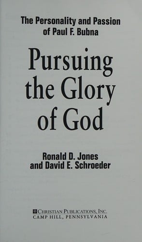 Pursuing the glory of god