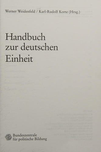 Handbuch zur deutschen Einheit