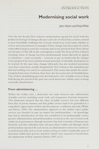 Modernising social work