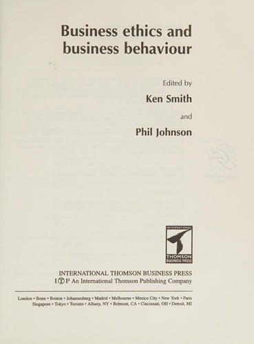 Business ethics and business behaviour