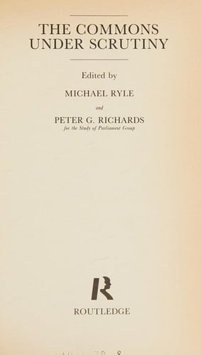 The Commons under scrutiny