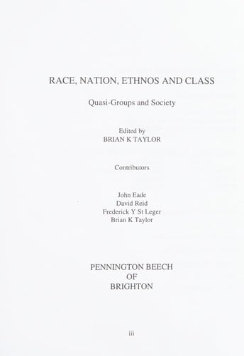 Race, nation, ethnos and class