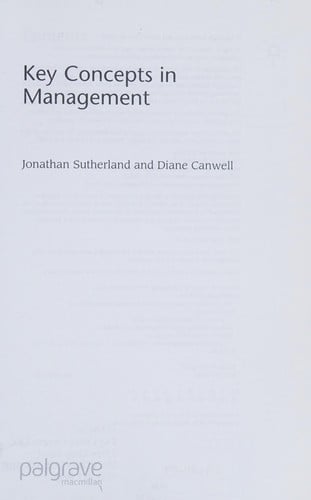 KEY CONCEPTS IN MANAGEMENT