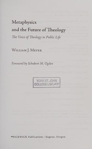 Metaphysics and the future of theology
