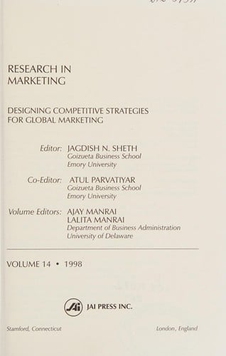 Designing competitive strategies for global marketing