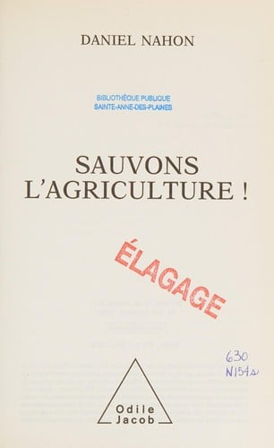 Sauvons l'agriculture