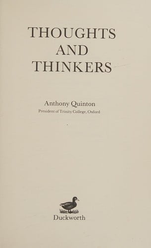 Thoughts and thinkers