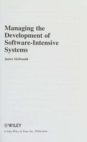 Managing the development of software intensive systems