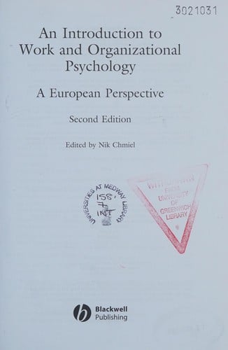 An introduction to work and organizational psychology